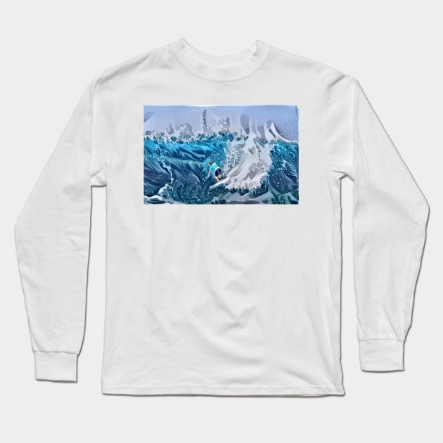 surfing Long Sleeve T-Shirt by Flowerandteenager